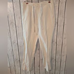 Cubavera Womens Sand Natural Linen Pants - Size M×30